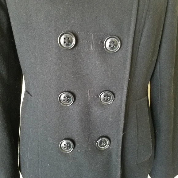 NAUTICA Black Hooded Wool Double Breasted Peacoat - Picture 8 of 13